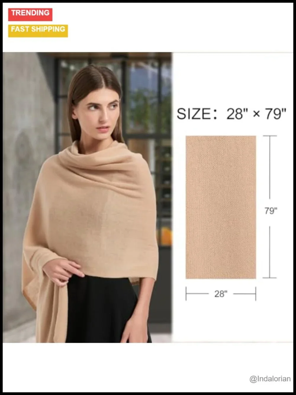 Cashmere Blend Wrap Shawl Pashmina Womens Travel Stole Extra Large